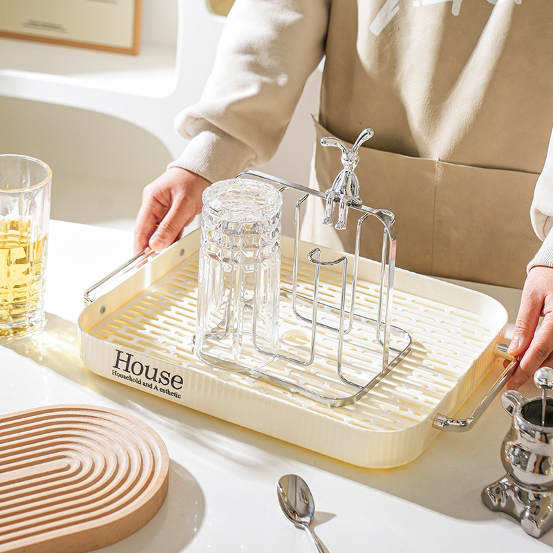 舍里创意轻奢杯子收纳置物架水杯马克玻璃杯茶杯通用倒挂沥水杯架