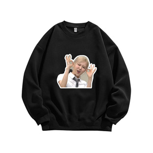 Blackpink粉丝Rose应援周边可爱搞笑综艺重磅纯棉长袖卫衣男女款