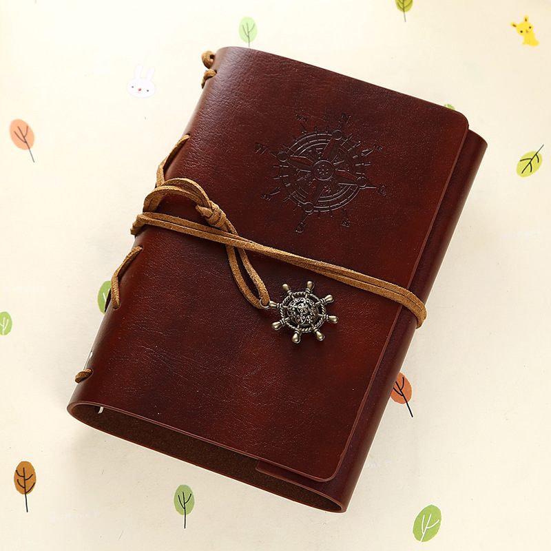 新款直销小号航海活页本绑带海盗本皮面活页记事本笔记本旅行手账