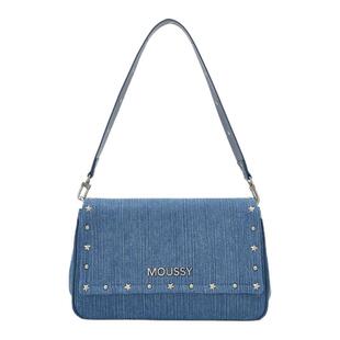 MOUSSY Cozy Fit牛仔铆钉斜挎包女单肩包百搭大气通勤轻复古翻盖