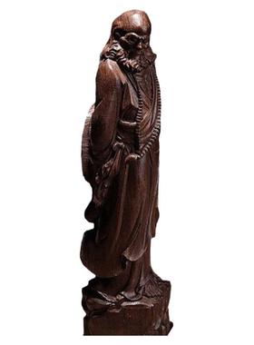 达摩木雕雕刻沉香木桌面摆件送礼