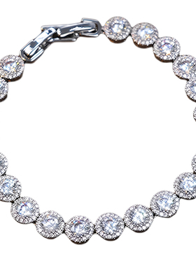 爆闪锆石银色满钻轻奢高级感精致