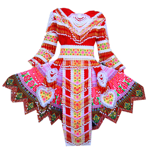 新款民族风情套装短款百褶裙云南苗族传统手工刺绣时尚服装定制女