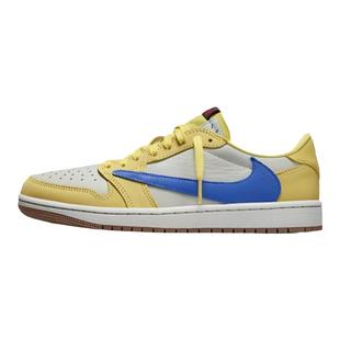 Air Jordan 1 AJ1 Travis Scott TS灰蓝黄倒钩低帮板鞋DZ4137-700