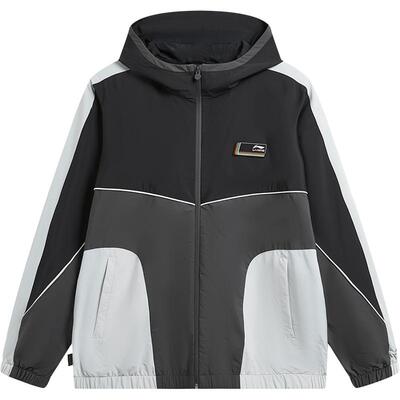 李宁防泼水立领男刺绣运动风衣