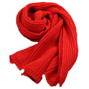 韩版鬼怪金高银同款毛线围巾女大红色冬季长款加厚针织围脖学生男