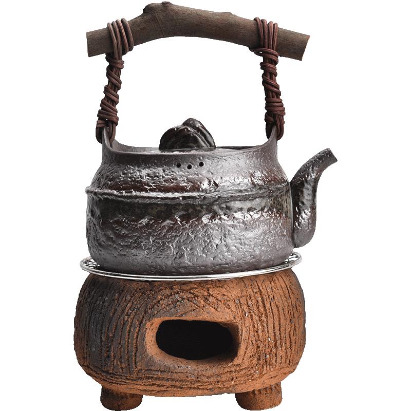 陶迷木柄提梁壶围炉煮茶器