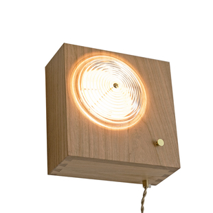 山河即木原创设计 中古灯具 无极调光单孔玻璃壁灯 桌面灯樱桃木