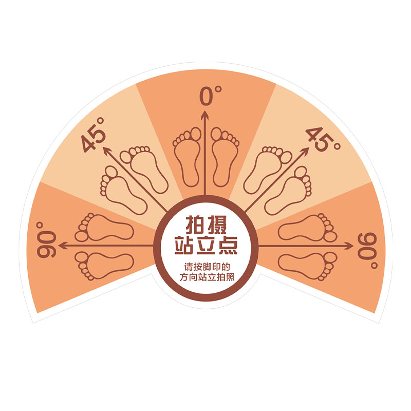 拍摄站立点拍照角度指引标识地贴