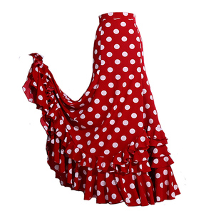 Flamenco佛朗明哥舞裙2024新款波点圆点多层荷叶边舞裙多色DTT52