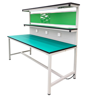 车间防静电工作台工厂注塑机流水线检验桌子带灯工作台手机维修台