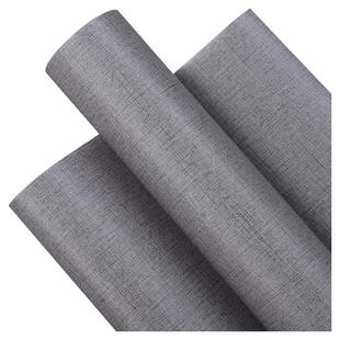 加厚麻布纹墙纸自粘防水防潮纯色客厅卧室家用自带胶壁纸宿舍装饰