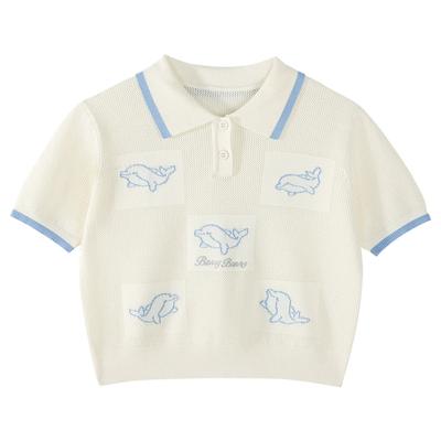 BarryBanny女童海豚Polo衫短袖t
