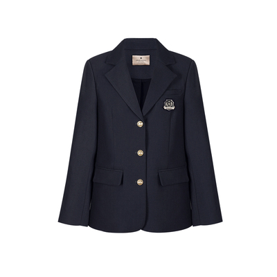 长袖徽章西装花铃太太学院风