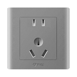 公牛星空灰色装饰开关插座面板墙壁86型家用五孔5孔3孔一开单开双