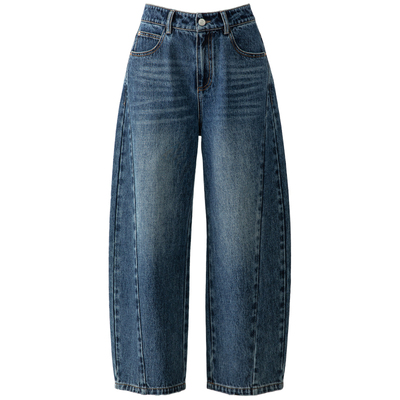 春四季九分弯刀牛仔裤女阔腿裤