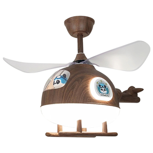 中古风儿童房风扇灯吊扇灯卡通卧室护眼简约高亮静音电风扇