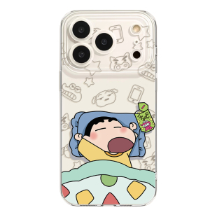 小新打呼iPhone17promax苹果16pro小米15华为mate80卡通pura70透明opporeno14适用vivox300红米k90情侣手机壳