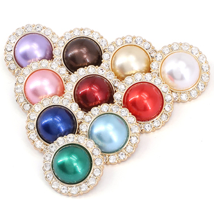 圆形珍珠纽扣扣子小香风高档大衣钮扣女衣服毛衣睡衣装饰配件辅料