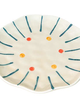 奶油风吐骨碟陶瓷家用餐桌垃圾碟6英寸小吃碟零食碟甜点盘蛋糕盘