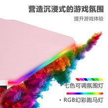 定制白色办公电动升降桌碳纤维LED升降电脑电电竞碳纤维桌面