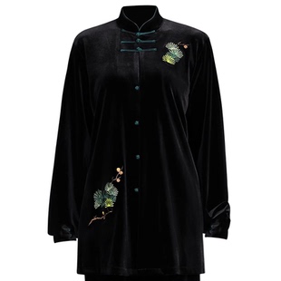 冬季太极拳练功服女款新款太极服高端加绒加厚武术表演服男士套装