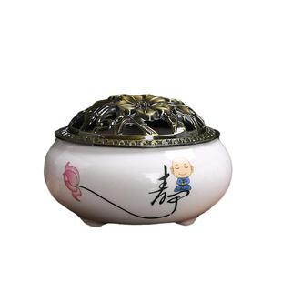 陶瓷小号香炉迷你家用盘香沉香檀香蚊香炉熏香炉盘托室内熏香炉