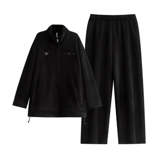 悦内睡衣男款秋冬季冬天法兰绒加绒加厚珊瑚绒家居服男士保暖拉链