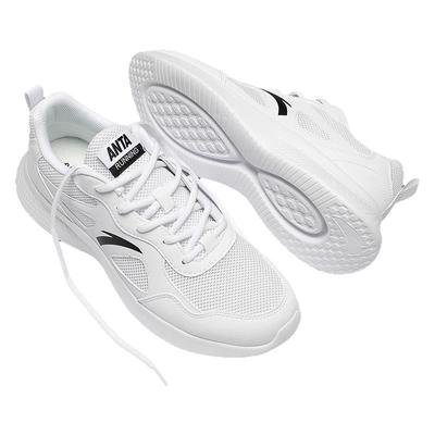 安踏男鞋跑步鞋男款2025秋季新款网面透气软底学生中考白色运动鞋