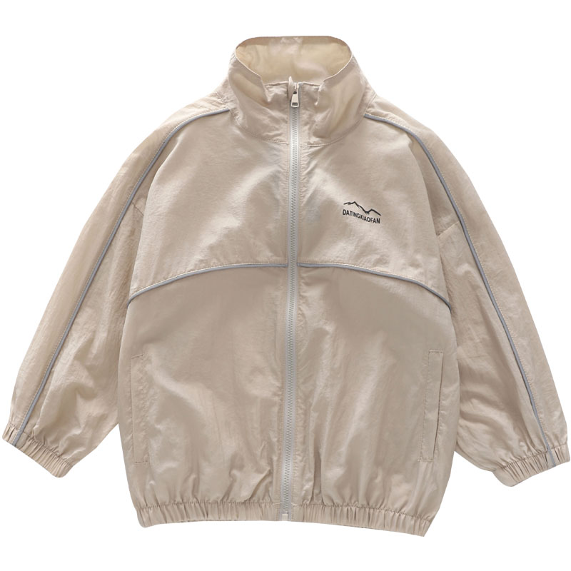 男童超薄防晒衣2024夏季儿童磨砂皮肤衣中大童立领轻薄拉链衫外套