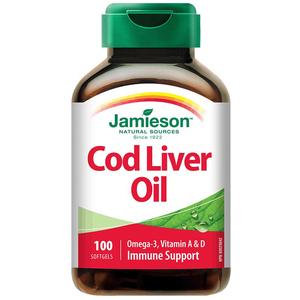 百亿健美生深海鳕鱼鱼肝油软胶囊100粒欧米茄3鱼油omega3维生素AD