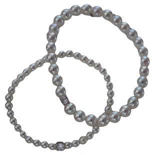 Akoya极光天女珍珠手链简单大方方糖弹力绳极细款正圆自然伴彩