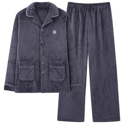 猫人珊瑚绒男士睡衣男冬2025新款