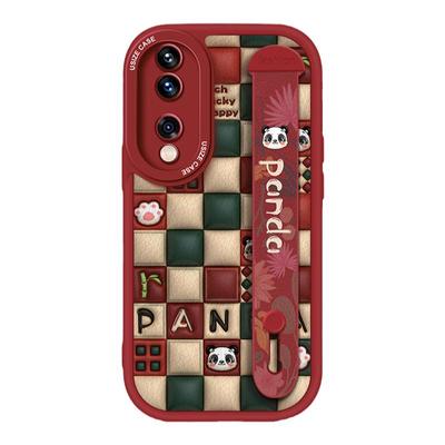 熊猫适用手机壳荣耀100Pro小羊皮70pro+链挂绳手腕带30pro+网红50pro支架30青春版20硅胶80GT女90潮80SE防摔