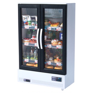 仿真双开门冰箱迷你食物微缩食玩小摆件男女孩厨房儿童过家家玩具