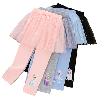 纯棉女童加绒打底裤2025新款儿童秋冬款假两件裙裤宝宝外穿休闲裤