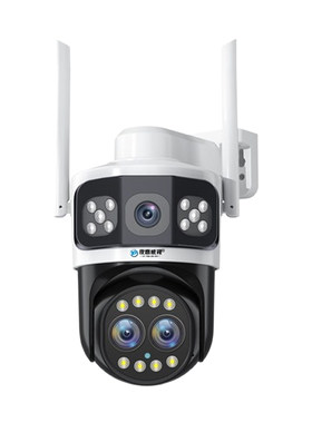 摄像头变焦360度无死角家用无线手机远程4G高清室外三画面监控器