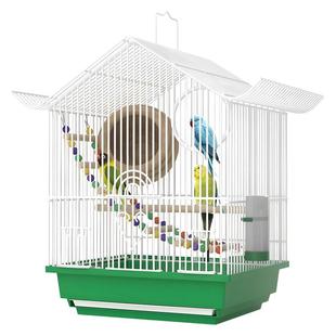 2024新款鸟笼子虎皮鹦鹉文鸟牡丹珍珠小号小型观赏金属别墅笼繁殖