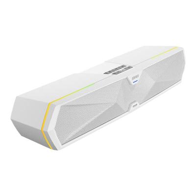 漫步者M30PLUS白色长条音响台式电脑家用外接PS5音箱麦克风一体