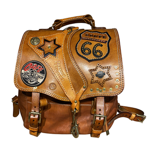 手工重磅机车植鞣牛皮双肩包男款真皮背包复古大包休闲旅行包潮包