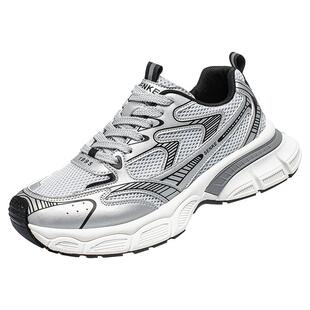 莆田男鞋夏季透气2026新款增高软底老爹青少年厚底休闲网面运动鞋