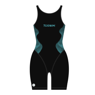 TOSWIM泳衣女夏无袖连体泳装平角游泳衣竞速训练专业露背吊带显瘦