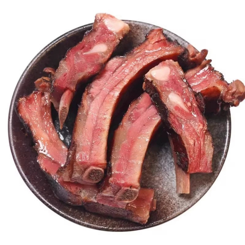 四川农家土猪烟熏腊排骨自制腊肉