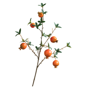 中式仿真石榴果红果树枝假花摆设花艺餐桌装饰摆件客厅高级感逼真