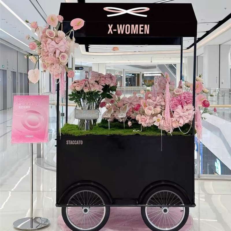 网红夜市摆摊花车夜市甜品小吃推车市集爆米花餐车美食促销摊位