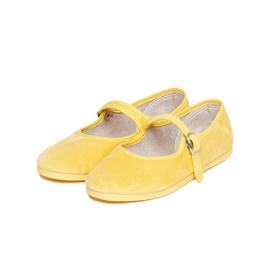 LaCadena秋冬手工丝绒单鞋奶奶鞋