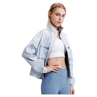 hotsuit后秀舞蹈运动外套女春季暴汗服跑步防风休闲蝙蝠袖上衣y