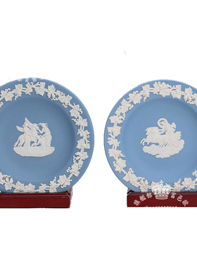 wedgwood碧玉希腊神风对盘摆件
