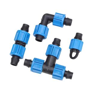 滴灌带配件大全滴灌管配件直接六分三通接头锁母旁通 堵头弯头