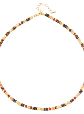 虎眼石项链女秋天串珠女生2025新款气质小众天然石颈链饰品锁骨链